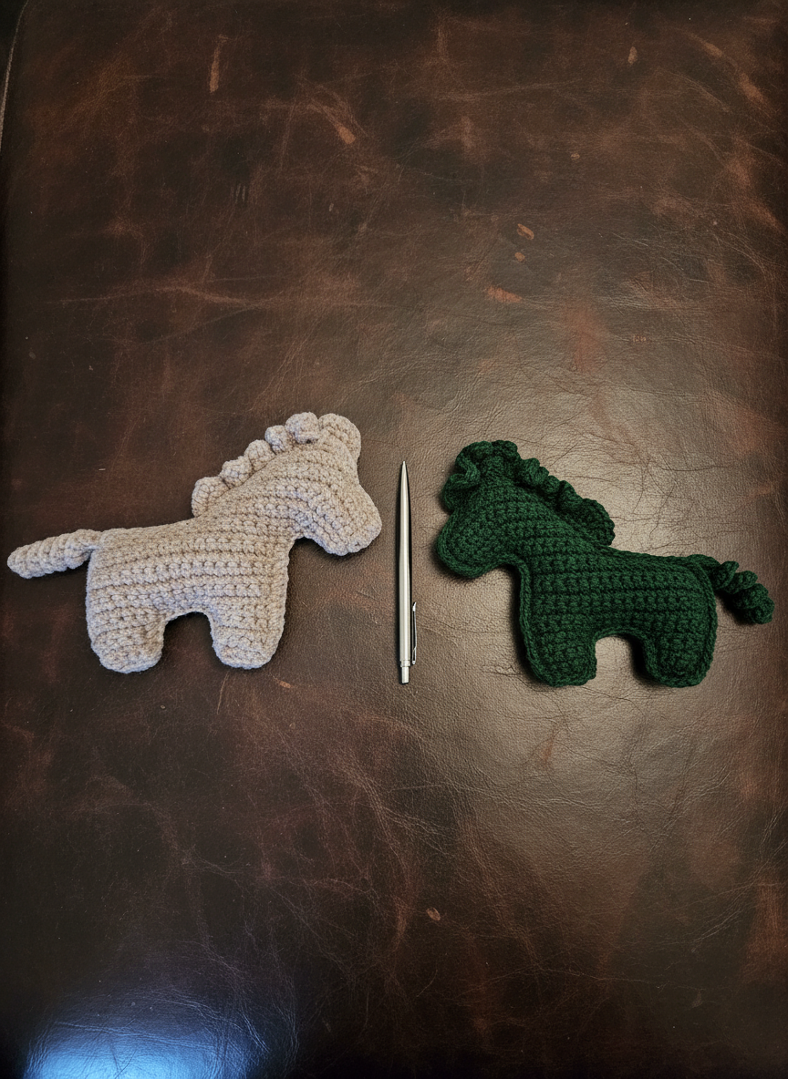 Lucky Horse - Cal croșetat – breloc sau jucărie artizanală