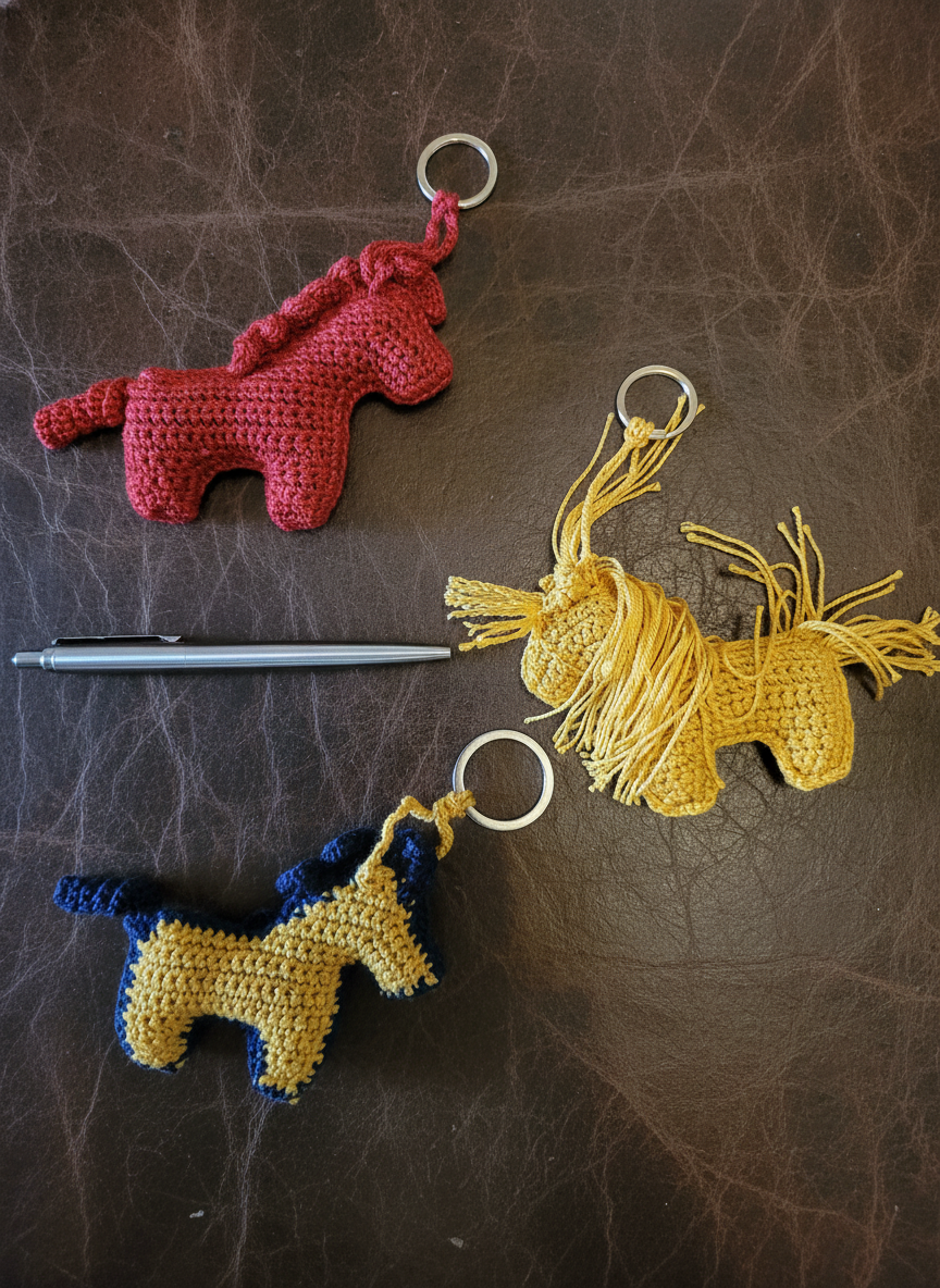 Lucky Horse - Cal croșetat – breloc sau jucărie artizanală